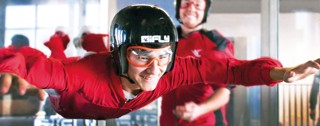 Person learning to fly at iFLY