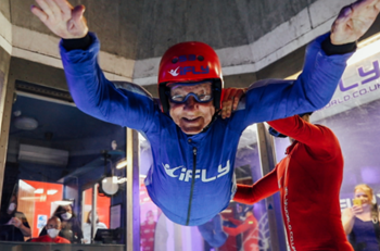 Person flying at iFLY - indoor skydiving UK