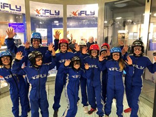 Group at iFLY - indoor skydiving UK